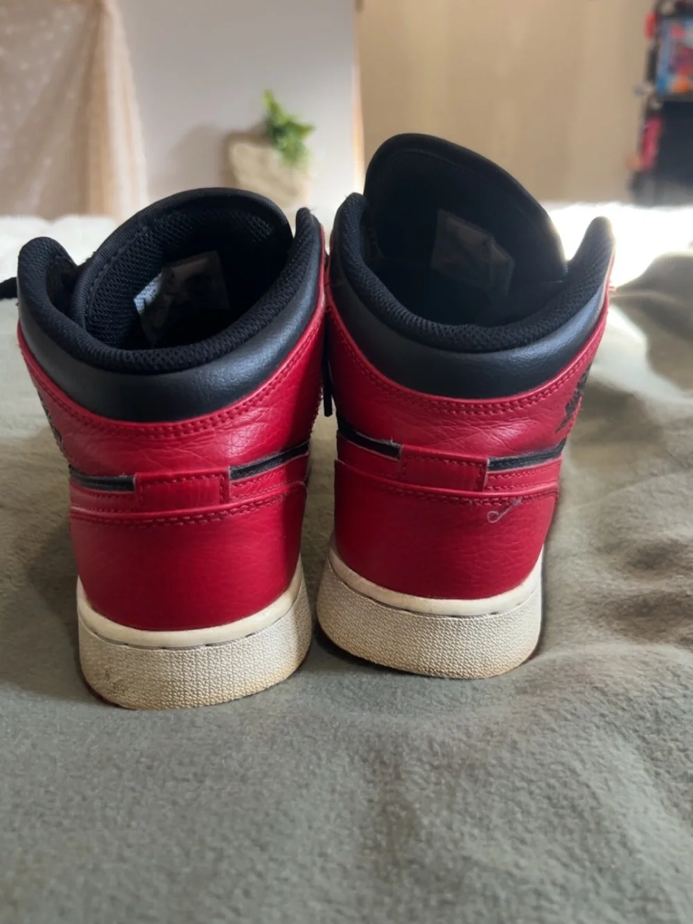Jordan Kids Black and Red High-Top Sneakers